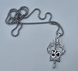 Hindu Shiva Trishul Om Damaru Stainless Steel Pendant Necklace Nazar Talisman