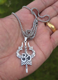 Hindu Shiva Trishul Om Damaru Stainless Steel Pendant Necklace Nazar Talisman