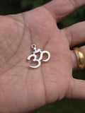 Small OM Pendant Stainless Steel Hindu Nazar Shield Black Thread Dori Necklace