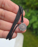 Tibetan Buddhist Om Mani Padme Hum Pendant Necklace Nazar Shield Black Dori U93