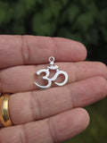 Small OM Pendant Stainless Steel Hindu Nazar Shield Black Thread Dori Necklace
