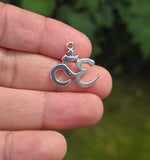 Small OM Pendant Stainless Steel Hindu Nazar Shield Black Thread Dori Necklace