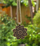 Hindu Om Lotus Flower Pendant Necklace Evil Eye Protection Nazar Shield Talisman