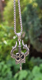 Hindu Shiva Trishul Om Damaru Stainless Steel Pendant Necklace Nazar Talisman