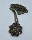 Hindu Om Lotus Flower Pendant Necklace Evil Eye Protection Nazar Shield Talisman
