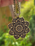 Hindu Om Lotus Flower Pendant Necklace Evil Eye Protection Nazar Shield Talisman