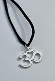 Small OM Pendant Stainless Steel Hindu Nazar Shield Black Thread Dori Necklace