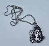 Lord Shiva Trishul Cobra Stainless Steel Pendant hindu Necklace Nazar Talisman U