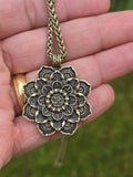 Hindu Om Lotus Flower Pendant Necklace Evil Eye Protection Nazar Shield Talisman
