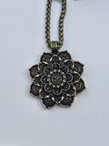 Hindu Om Lotus Flower Pendant Necklace Evil Eye Protection Nazar Shield Talisman