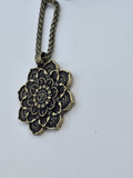 Hindu Om Lotus Flower Pendant Necklace Evil Eye Protection Nazar Shield Talisman