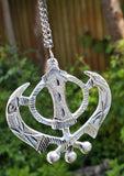 Large Khanda Silver Aluminium Punjabi Sikh Pendant Car rear mirror hanging Chain