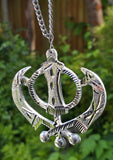 Large Khanda Silver Aluminium Punjabi Sikh Pendant Car rear mirror hanging Chain