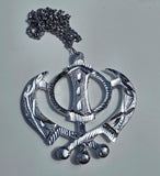 Large Khanda Silver Aluminium Punjabi Sikh Pendant Car rear mirror hanging Chain