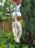 Large Khanda Silver Aluminium Punjabi Sikh Pendant Car rear mirror hanging Chain