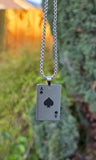 Ace of Spades Playing Card Pendant Necklace Stainless Steel Poker Chain U85 Gift