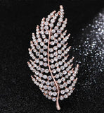 Stunning Vintage Look Rose Gold plated Retro Leaf Celebrity Brooch Broach Pin Z9