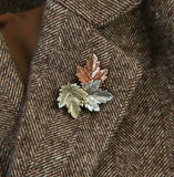 Lovely Vintage Look Maple Leaf Brooch Broach Suit Coat Pin Exquisite Collar S1