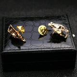 Stunning Gold Plated Vintage Look Retro Wolf Collar Chain Brooch Lapel Pin Z29