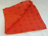 Sikh Rumal Punjabi Bandana Orange Khanda Print Head Wrap Handkerchief Unisex Hankie