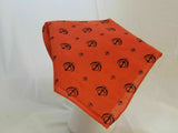 Sikh Rumal Punjabi Bandana Orange Khanda Print Head Wrap Handkerchief Unisex Hankie