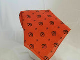 Sikh Rumal Punjabi Bandana Orange Khanda Print Head Wrap Handkerchief Unisex Hankie