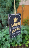Lion Singh Car Mirror HANGER Rabb Sukh Rakhe Bebe Bapu Punjabi Wood Pendant GG10