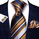 Black Red Striped Silk Wedding Tie For Men Handky Cufflink Gift Men Necktie Fashion Business Party Dropshiping Hi-Tie Designer