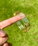 Gold Plated Kara Ek Onkar Khanda Kada Sikh Khalsa Bracelet Singh Kaur Bangle U91 Unisex Punjabi Gift