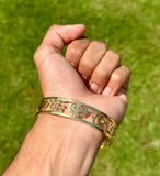 Gold Plated Kara Ek Onkar Khanda Kada Sikh Khalsa Bracelet Singh Kaur Bangle U91 Unisex Punjabi Gift