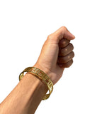 Gold Plated Kara Ek Onkar Khanda Kada Sikh Khalsa Bracelet Singh Kaur Bangle U91 Unisex Punjabi Gift