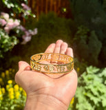 Gold Plated Kara Ek Onkar Khanda Kada Sikh Khalsa Bracelet Singh Kaur Bangle U91 Unisex Punjabi Gift
