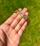 Gold Plated Kara Ek Onkar Khanda Kada Sikh Khalsa Bracelet Singh Kaur Bangle U91 Unisex Punjabi Gift