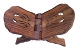 Sheesham Wood Gutka Sahib Rehal Stand Folding Sikh Scripture Book Holder Reel OL Khanda Carving Brass Inlay Handmade