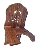 Sheesham Wood Gutka Sahib Rehal Stand Folding Sikh Scripture Book Holder Reel OL Khanda Carving Brass Inlay Handmade