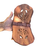 Sheesham Wood Gutka Sahib Rehal Stand Folding Sikh Scripture Book Holder Reel OL Khanda Carving Brass Inlay Handmade