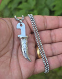 Sikh Kirpan Pendant Necklace Steel Khanda Singh Gold or Silver Plated Sikh Gift Punjabi AAA