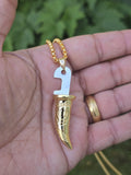 Sikh Kirpan Pendant Necklace Steel Khanda Singh Gold or Silver Plated Sikh Gift Punjabi AAA
