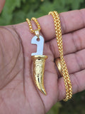 Sikh Kirpan Pendant Necklace Steel Khanda Singh Gold or Silver Plated Sikh Gift Punjabi AAA