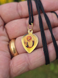 Vintage 1984 Sikh Guru Nanak Dev Ji Guru Gobind Singh Ji Leaf Pendant Gold C37