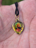 Vintage 1984 Sikh Guru Nanak Dev Ji Guru Gobind Singh Ji Leaf Pendant Gold C37