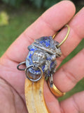 Sikh Soor Dand Authentic Antique Pendant Old Evil Eye Nazar Shield Dant Mastaney AAA-R with hanging Loop