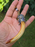 Sikh Soor Dand Authentic Antique Pendant Old Evil Eye Nazar Shield Dant Mastaney AAA-R with hanging Loop