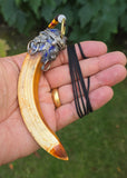 Sikh Soor Dand Authentic Antique Pendant Old Evil Eye Nazar Shield Dant Mastaney AAA-R with hanging Loop