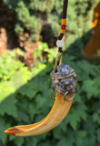 Sikh Soor Dand Authentic Antique Pendant Old Evil Eye Nazar Shield Dant Mastaney AAA-R with hanging Loop