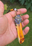 Sikh Soor Dand Authentic Antique Pendant Old Evil Eye Nazar Shield Dant Mastaney AAA-R with hanging Loop