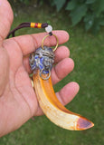 Sikh Soor Dand Authentic Antique Pendant Old Evil Eye Nazar Shield Dant Mastaney AAA-R with hanging Loop