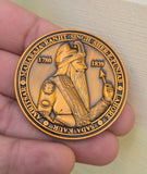Maharaja Ranjit Singh Memorial Coin Shere Punjab Token Antique Gold Plated STOR