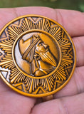 Maharaja Ranjit Singh 1837 Lahore Mint Memorial Coin Antique Gold Plated STOR Shere Punjab Token