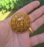 Maharaja Ranjit Singh 1837 Lahore Mint Memorial Coin Antique Gold Plated STOR Shere Punjab Token